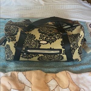 Spartina black and beige overnight duffel bag